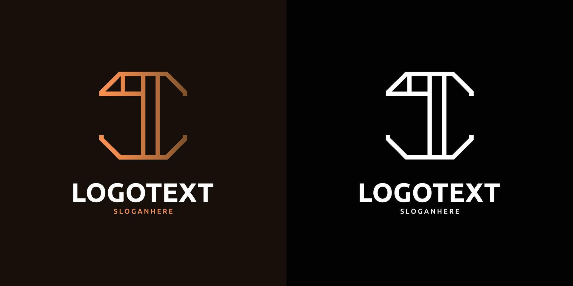 jag bokstav gyllene logotyp abstrakt design på mörk bakgrund, jag alfabetets logotyp vektor