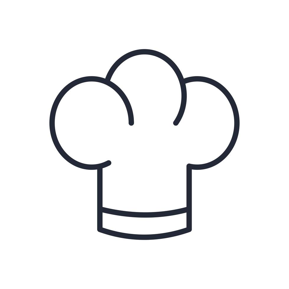 stilvolle dünne Linie Kochmütze Symbol isoliert auf weißem Hintergrund - Vektor