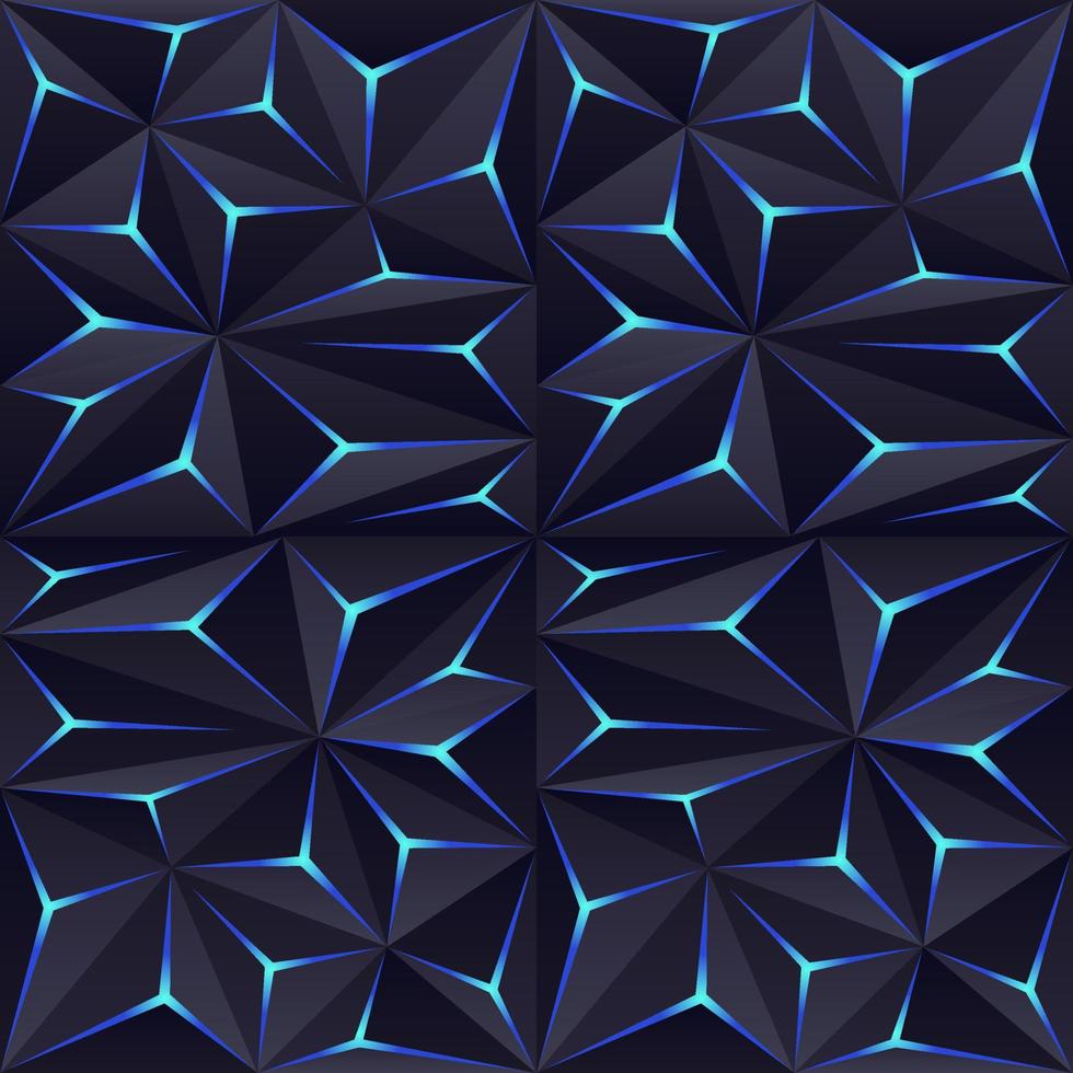 abstrakt mörk polygon bakgrund med ljus effekt vektor