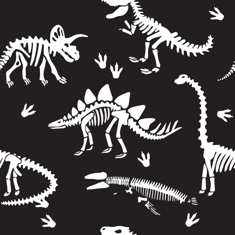 Dinosaurier Skelett Musterdesign Hintergrund vektor