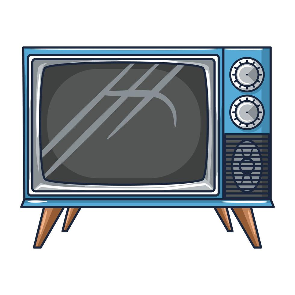 Vintage-TV auf weißem Hintergrund vektor