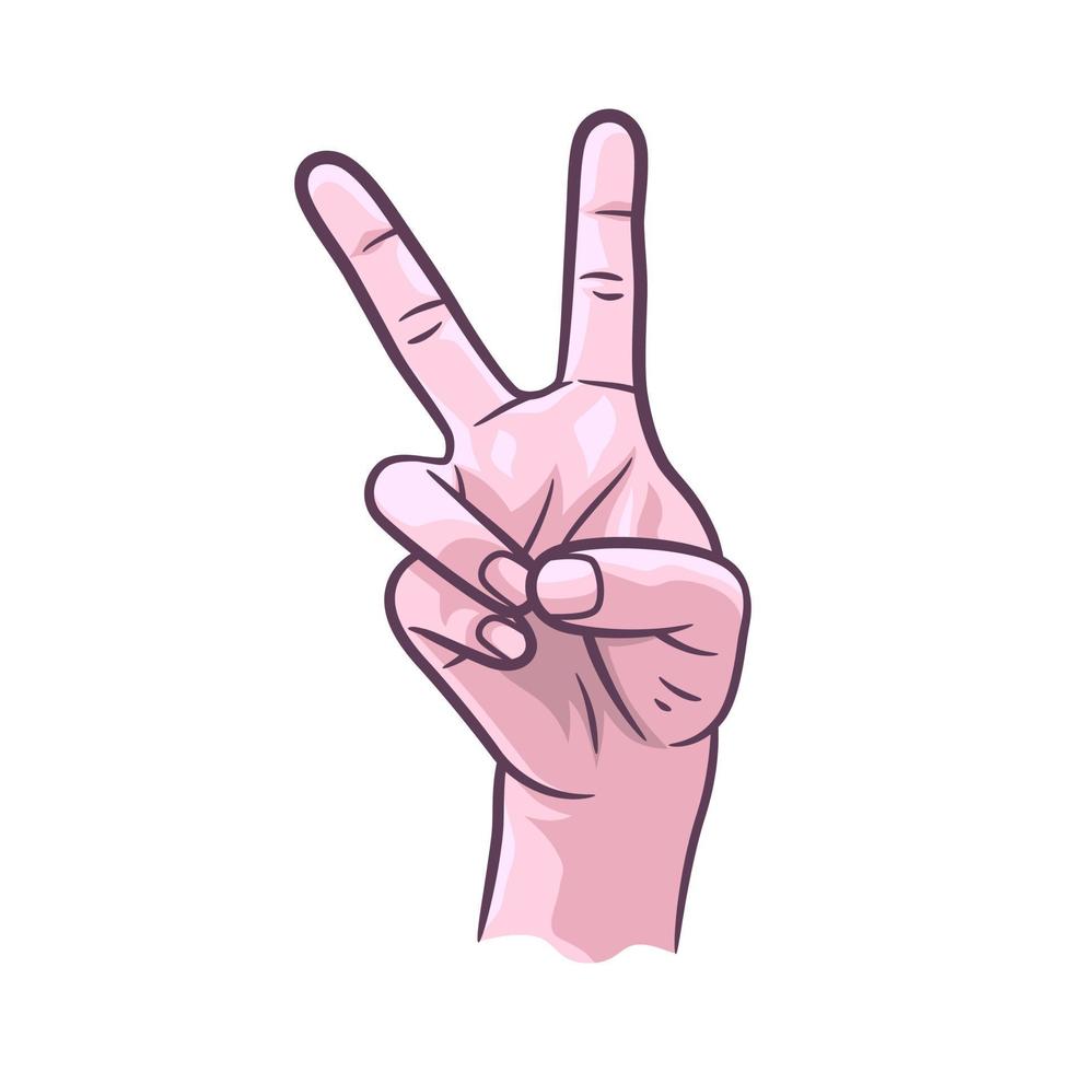 Peace-Zeichen-Handzeichen-Vektorillustration vektor