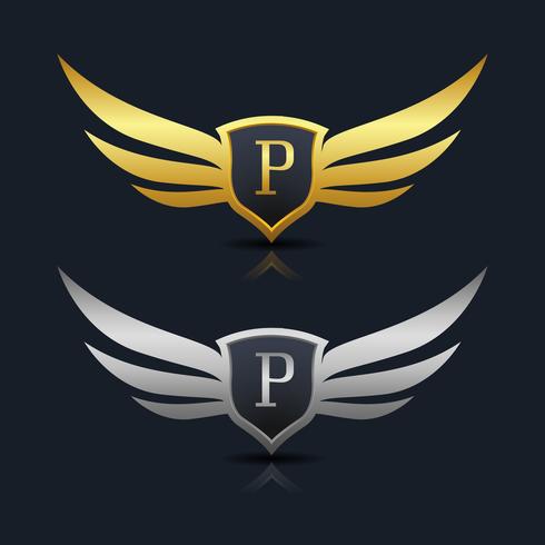 Brev P emblem Logo vektor