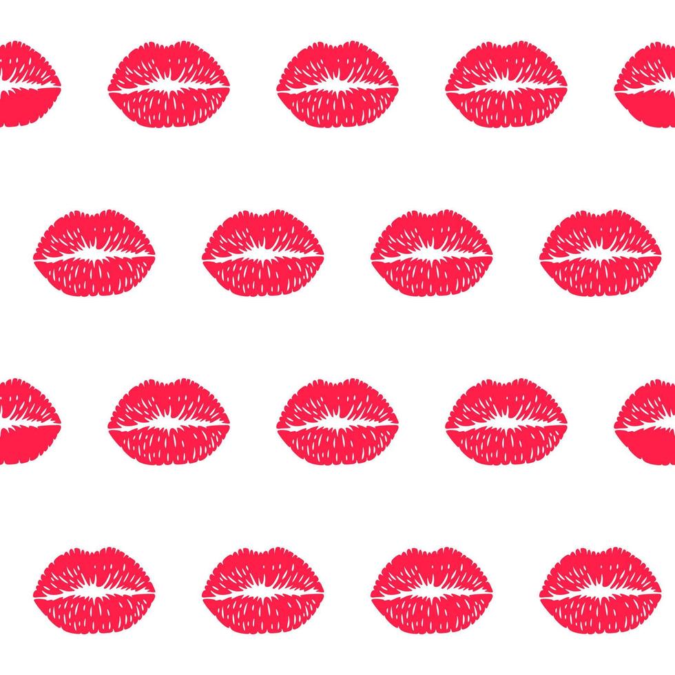 kvinnliga läppar kysser sömlös bakgrund vektor