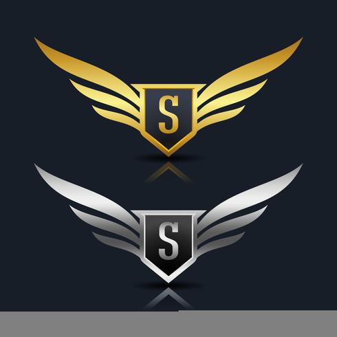 Wings Shield Letter S Logo Vorlage vektor