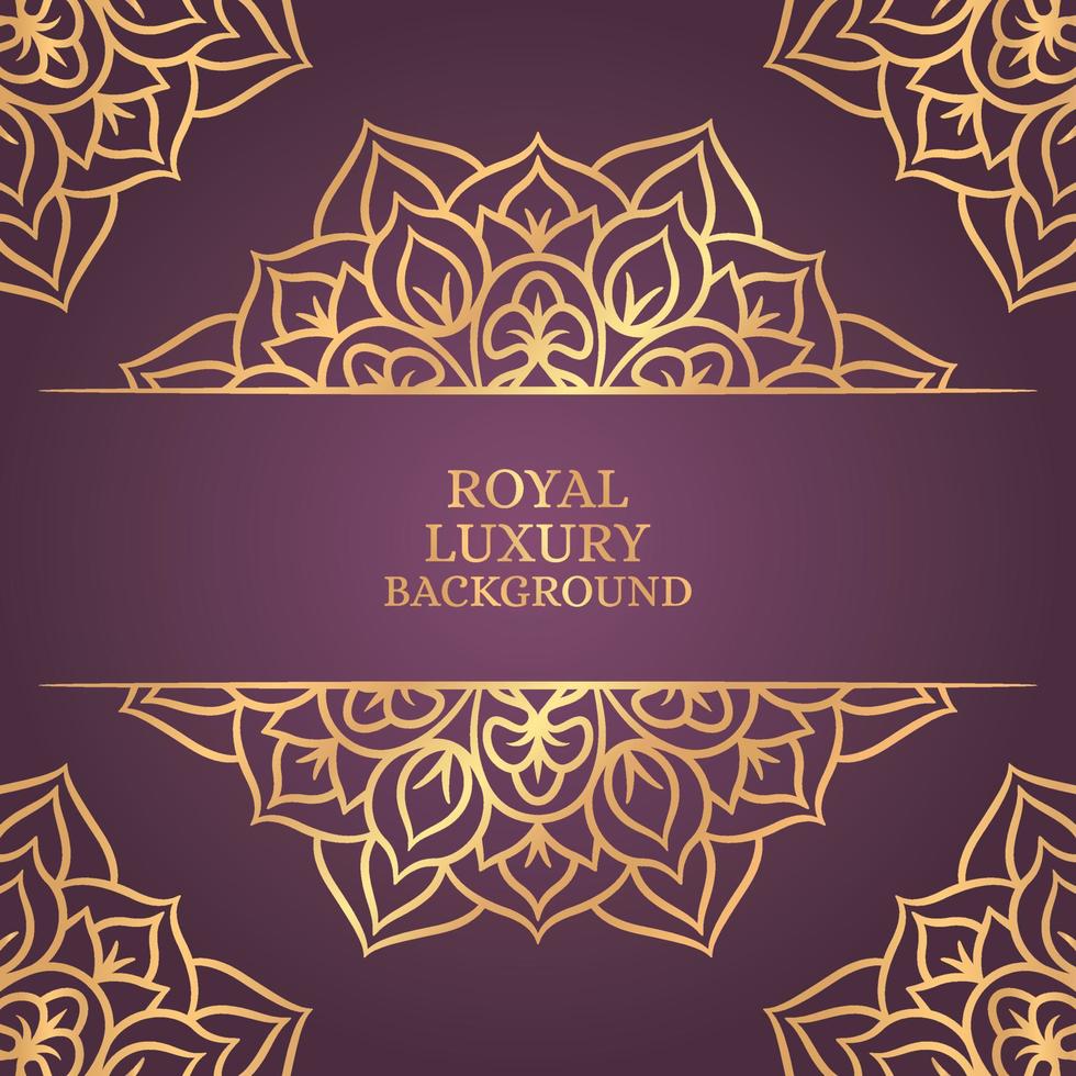 königlicher Luxus-Mandala-Hintergrund mit goldener Arabeske vektor