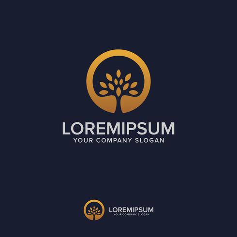 Baum Luxus-Logo-Design-Konzept-Vorlage vektor