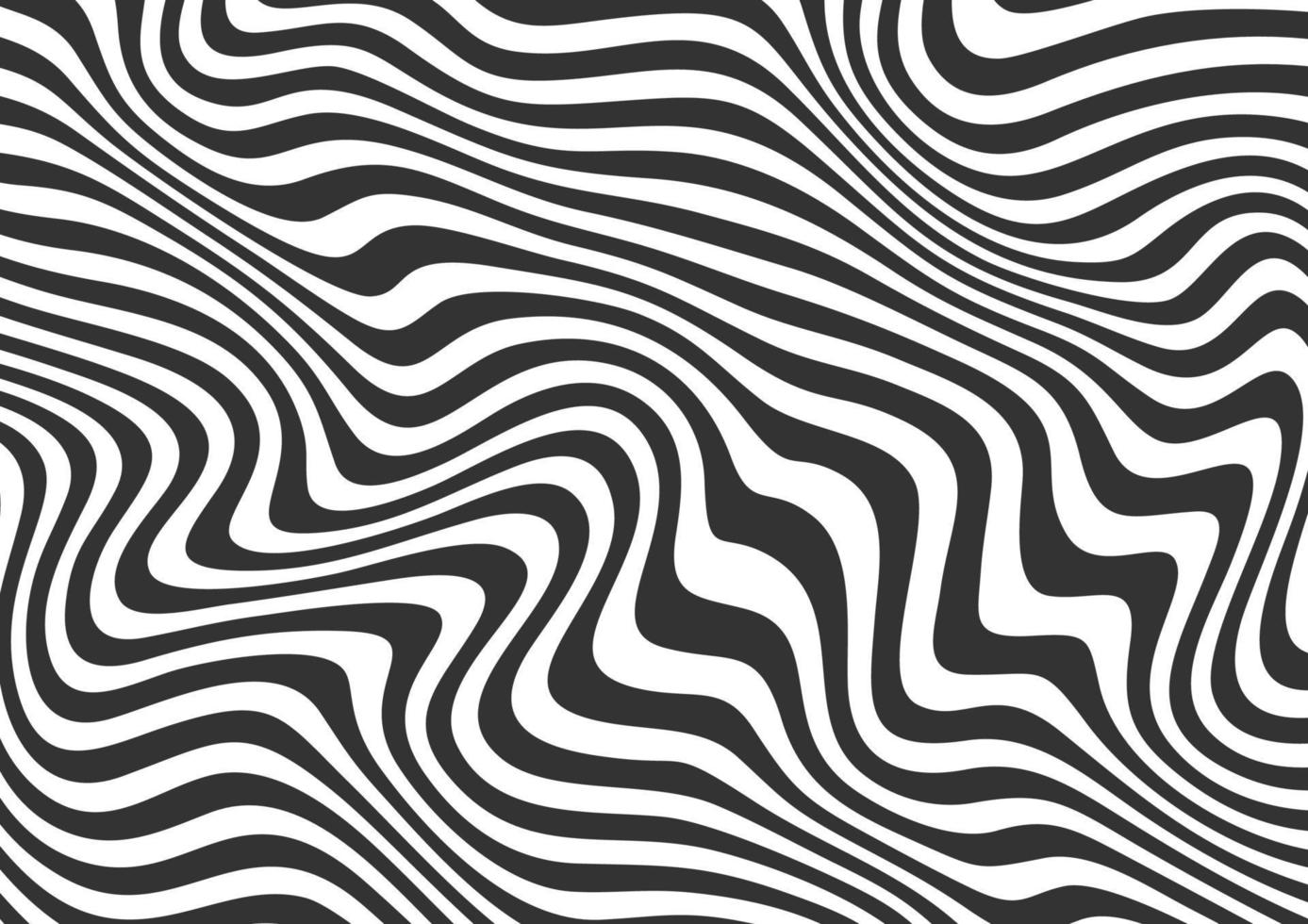 abstrakt svarta och vita vågiga linjer randig bakgrund vektor
