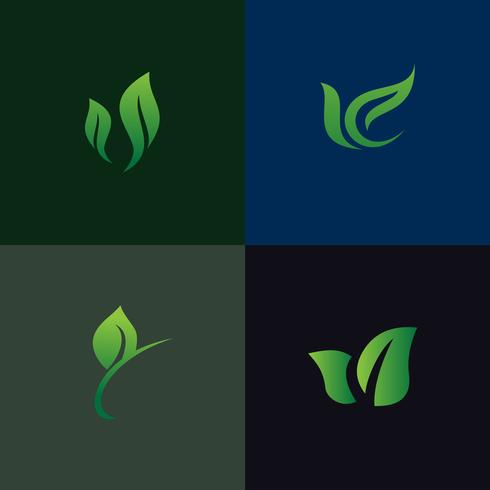 Blatt Natur Logo Set Sammlung. Umwelt- und Landschaftsbau g vektor