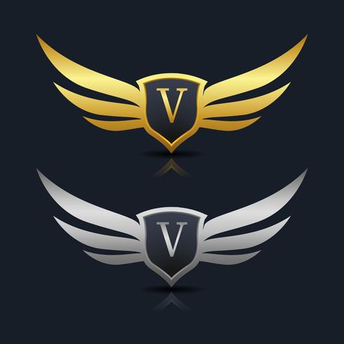 Buchstabe V Emblem Logo vektor