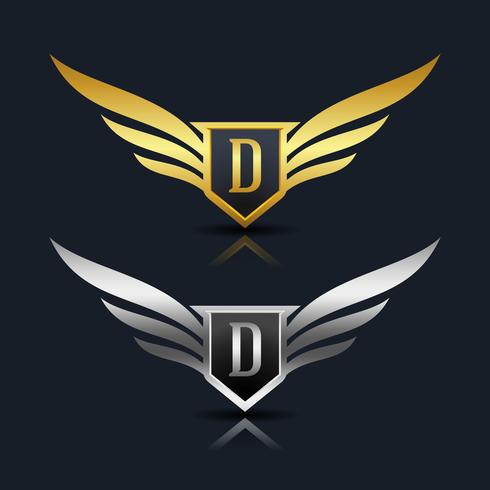 Buchstabe D Emblem Logo vektor