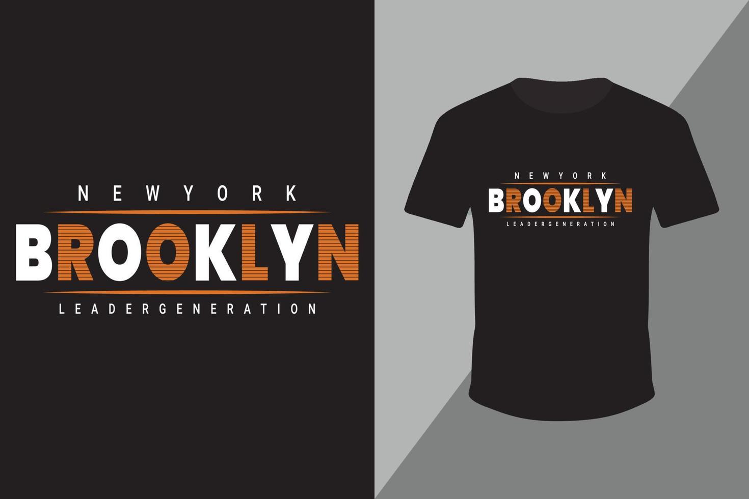 Illustrationsvektorgrafik des Schriftzug-T-Stück-Designs, New York Brooklyn, perfekt für T-Shirt-Design, Kleidung, Hoodies, kostenloser Vektor