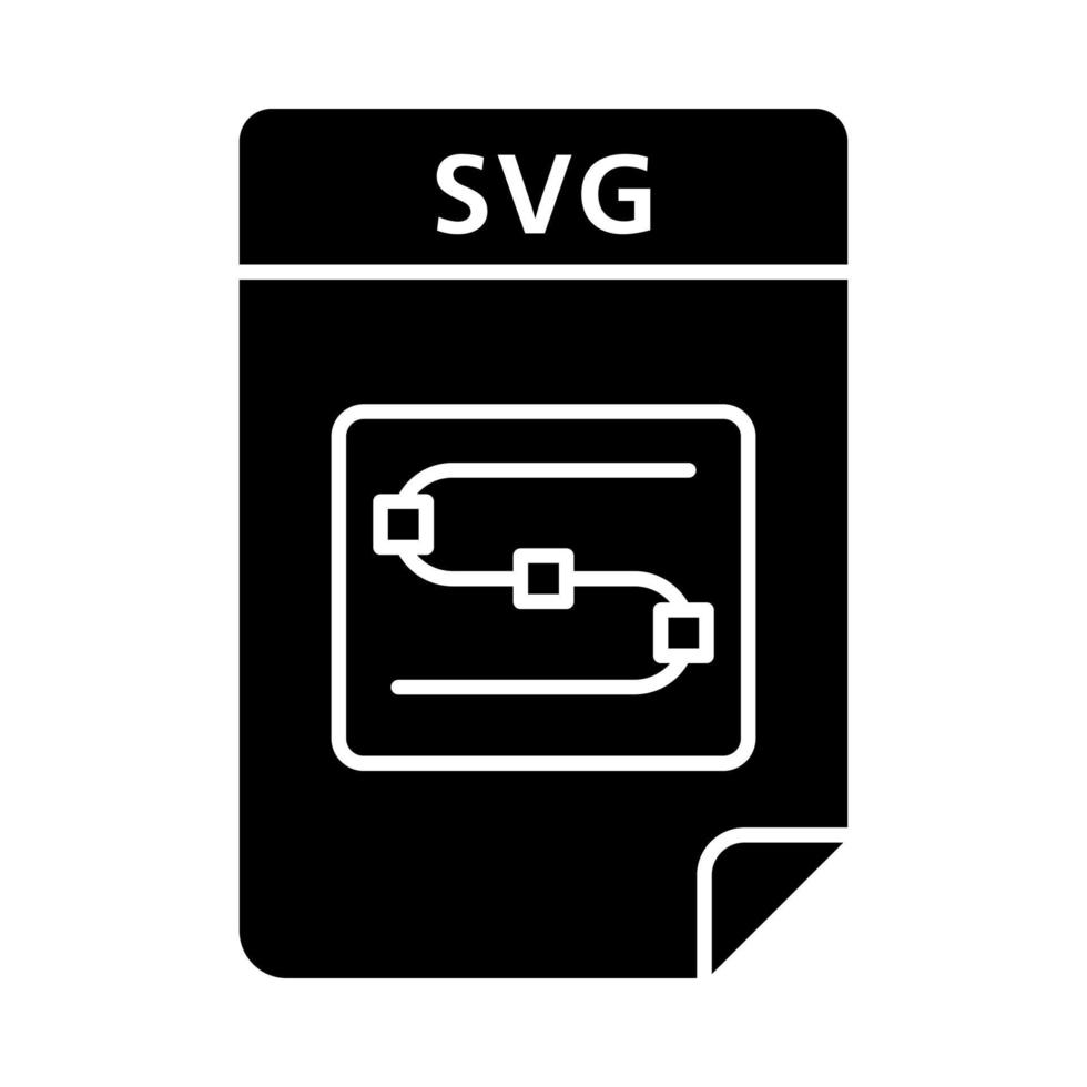 svg-Datei-Glyphe-Symbol. skalierbare Vektorgrafiken. Bilddateiformat. Silhouettensymbol. negativer Raum. vektor isolierte illustration