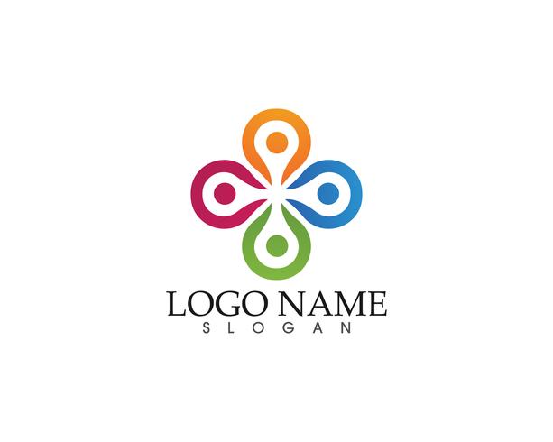 Gemeinschaftsleute interessieren sich Logo- und Symbolschablone vektor