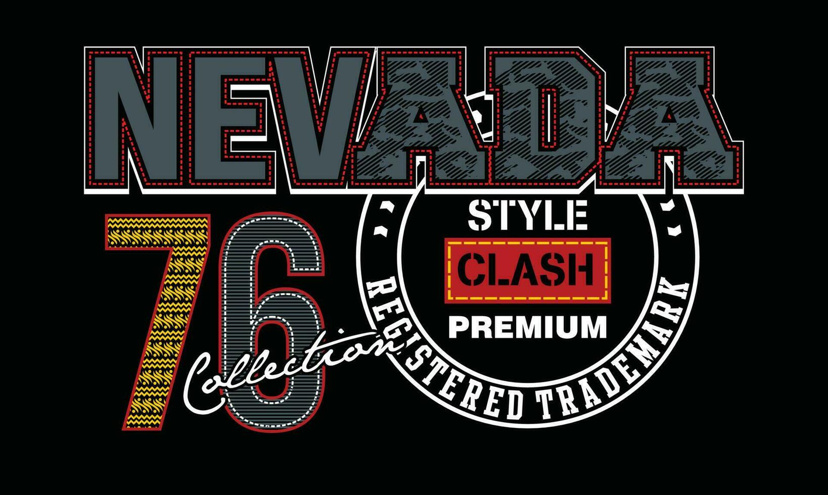 nevada-element der männermode und des modernen typografie-grafikdesigns. vektorillustration. vektor