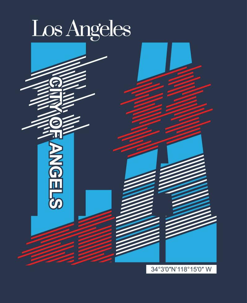 los angeles bokstäver händer typografi grafisk design i vektorillustration. vektor