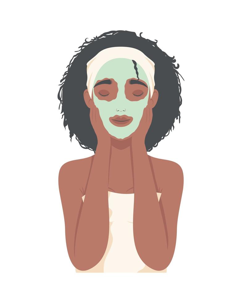 Afro-Frau mit Maske vektor