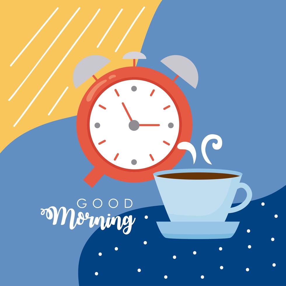 Guten-Morgen-Schriftzug mit Kaffee vektor