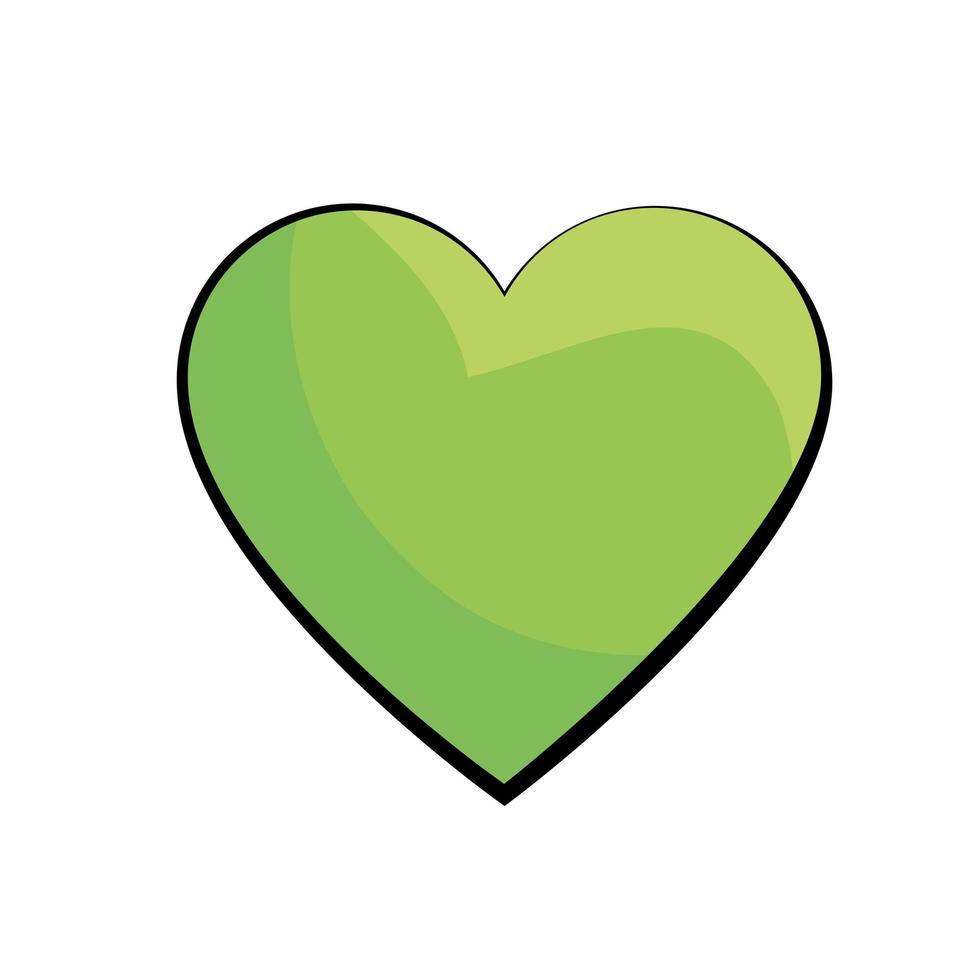 süßes grünes Herz vektor
