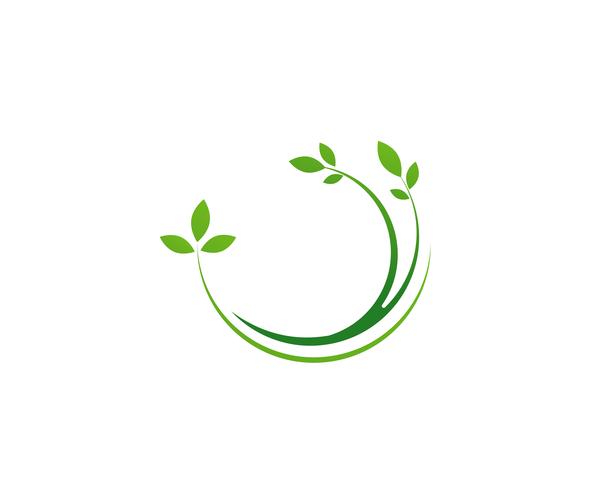 bladgrön naturlogo och symbolmall Vektor