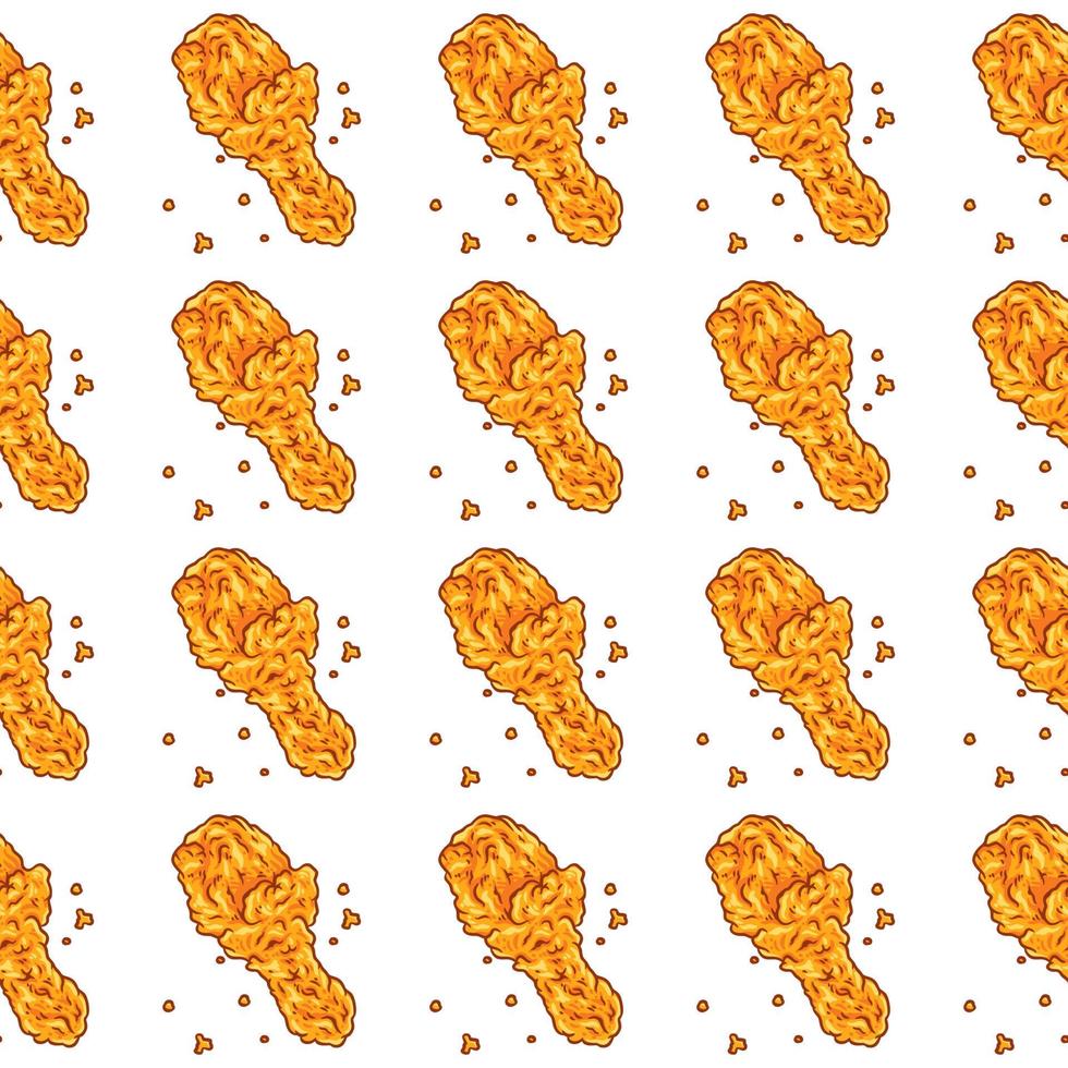 crispy stekt kyckling seamless mönster vektor