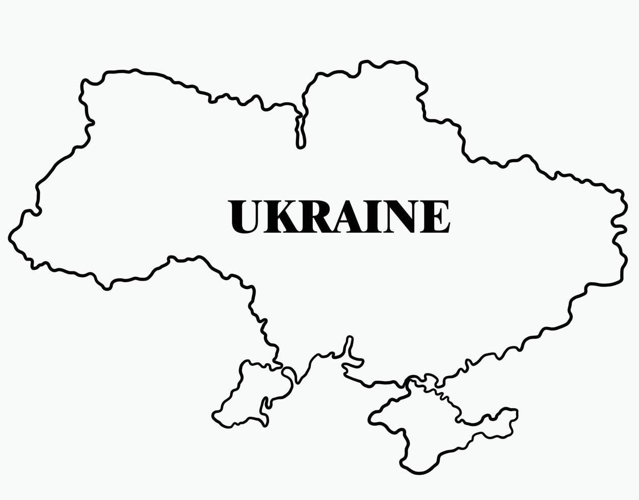 kritzeln sie freihandzeichnung der ukraine-karte. vektor