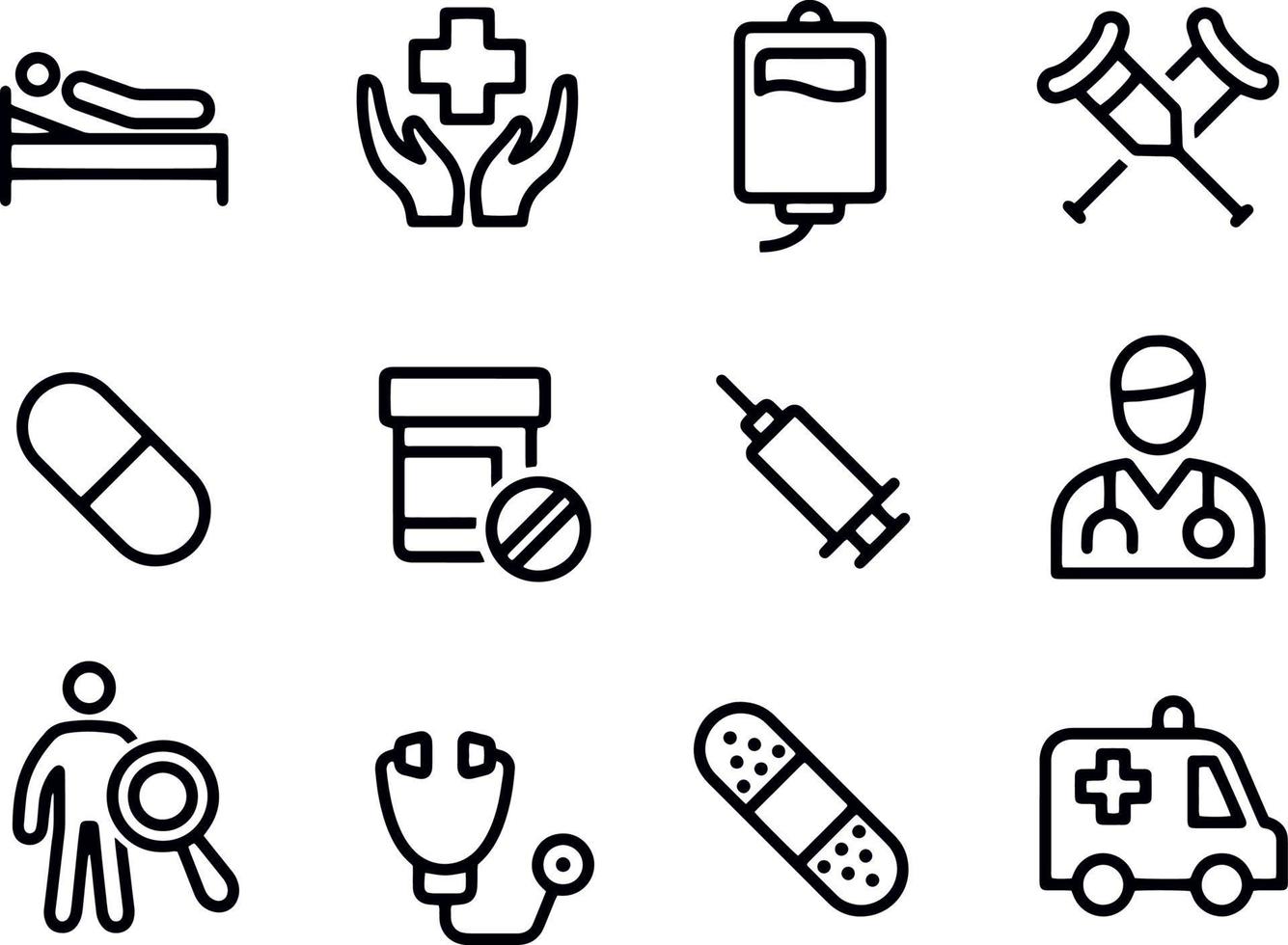 medicinsk och hälsovård ikoner vektor design