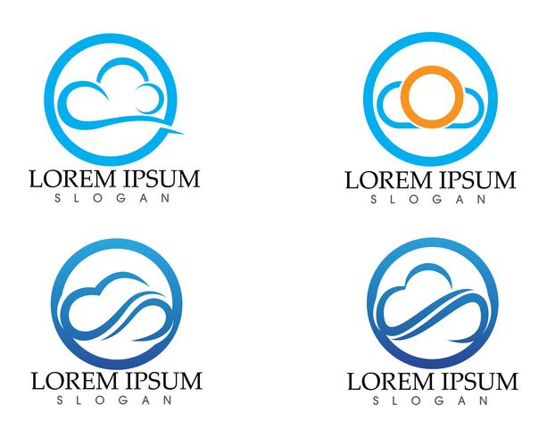 Cloud logotyp mall vektor illustration design ikoner