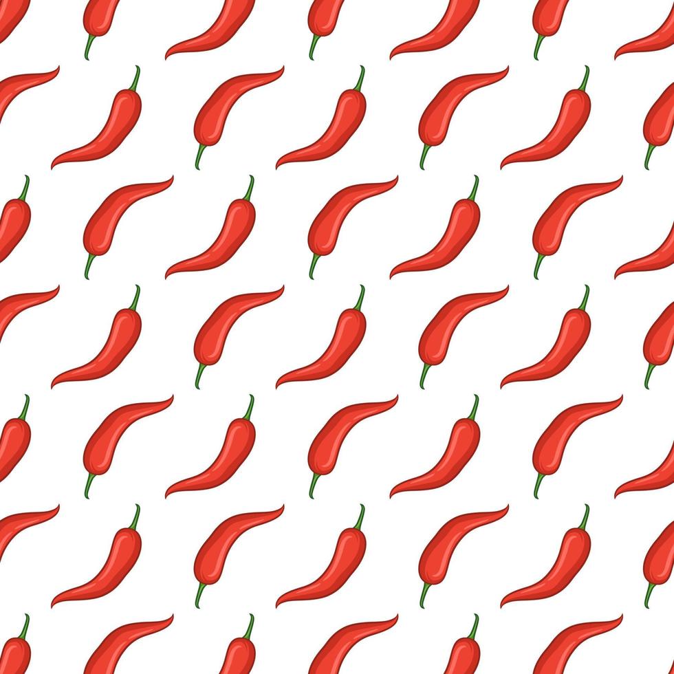 roter Chili handgezeichneter Vektor nahtloses Muster