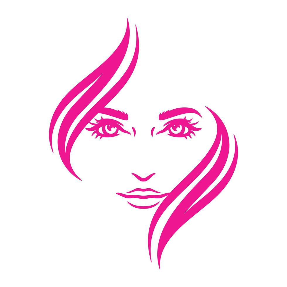 Frau Gesicht Logo-Design-Vorlage vektor