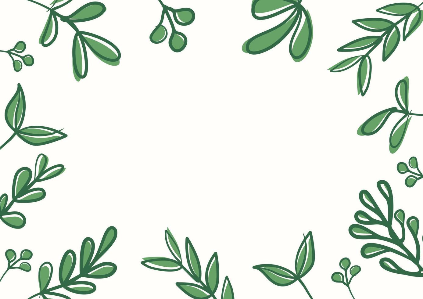 botaniska gröna blommiga löv bakgrund med kopia utrymme för text vektor