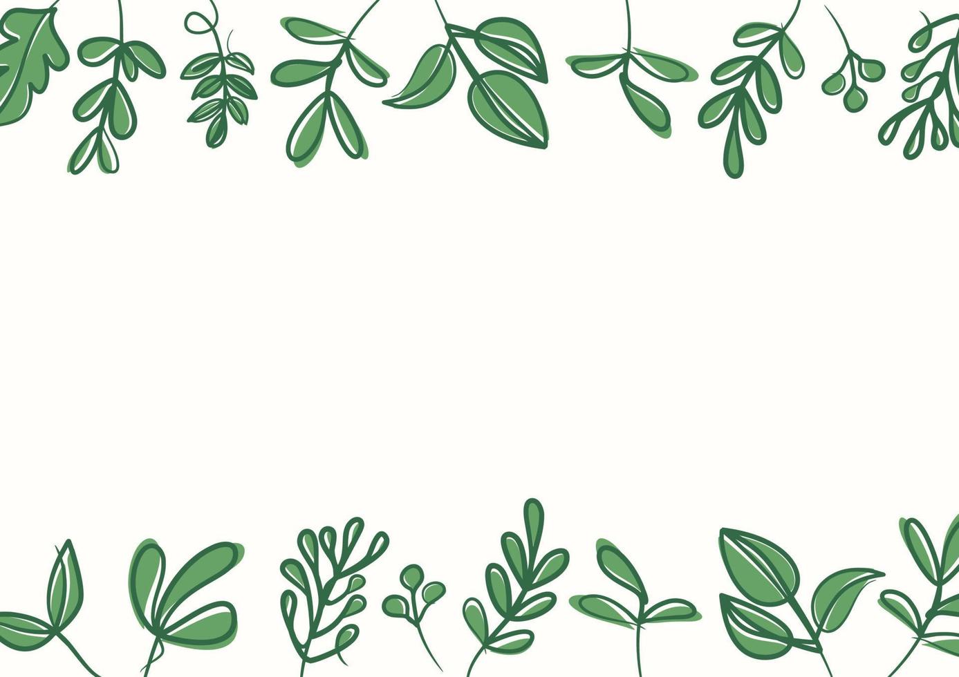 botanischer grüner blumenblatthintergrund mit kopienraum für text vektor