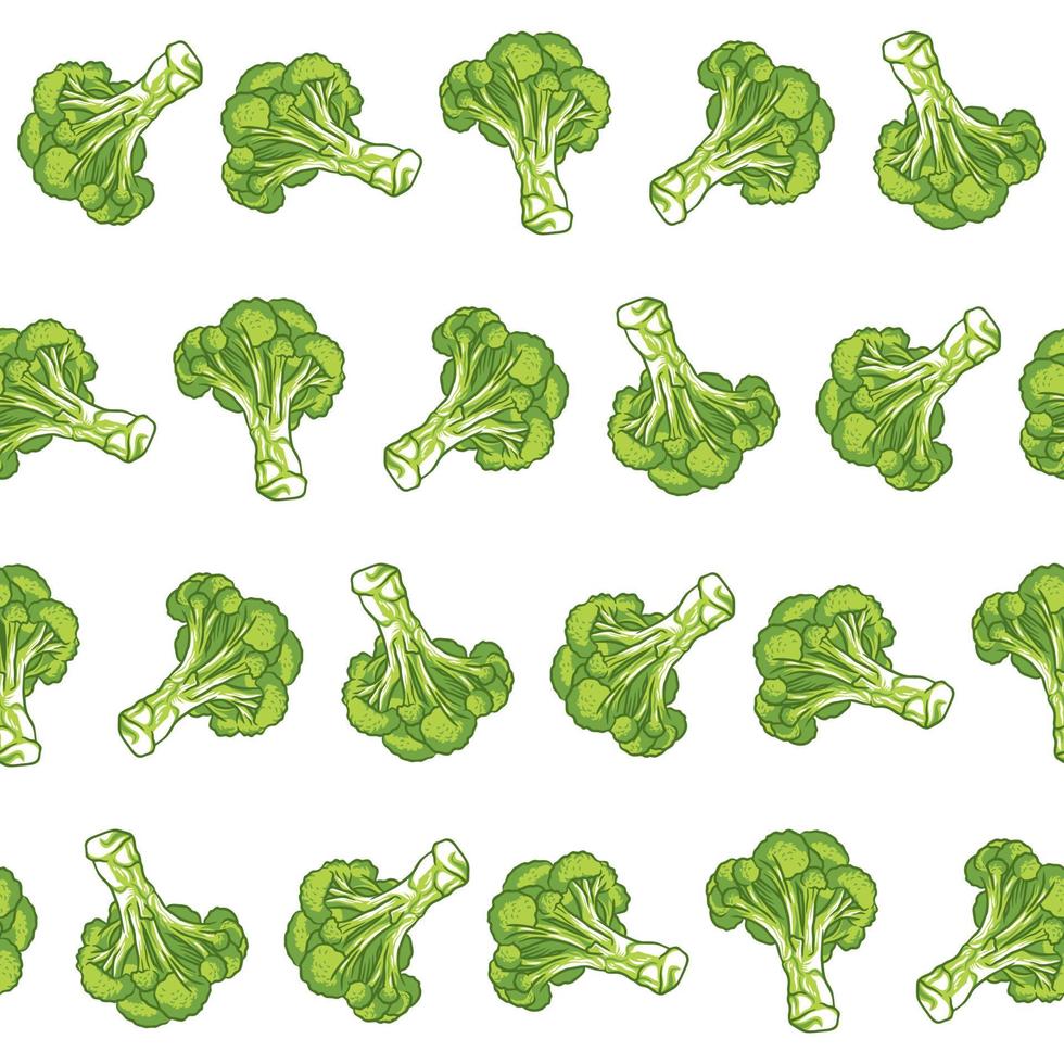 Brokkoli handgezeichnetes Vektor nahtloses Muster