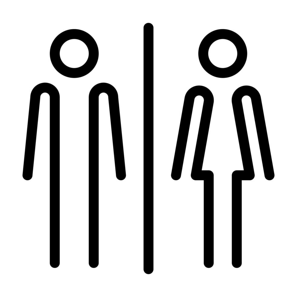 manliga kvinnliga toalett toalett tecken stil rundade separat vektor