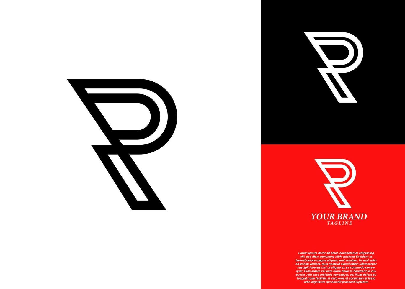 r eller p versaler initial logotyp designmall vektorillustration vektor