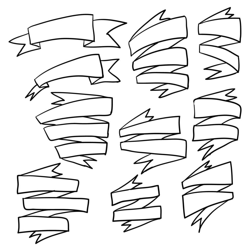 doodle band samling handgjorda tecknad stil vektor