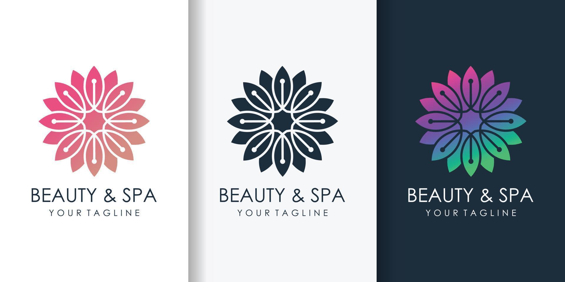 skönhet logotyp för spa och wellness med modernt koncept, designmall, logotyp mall, logotyp, premium vektor