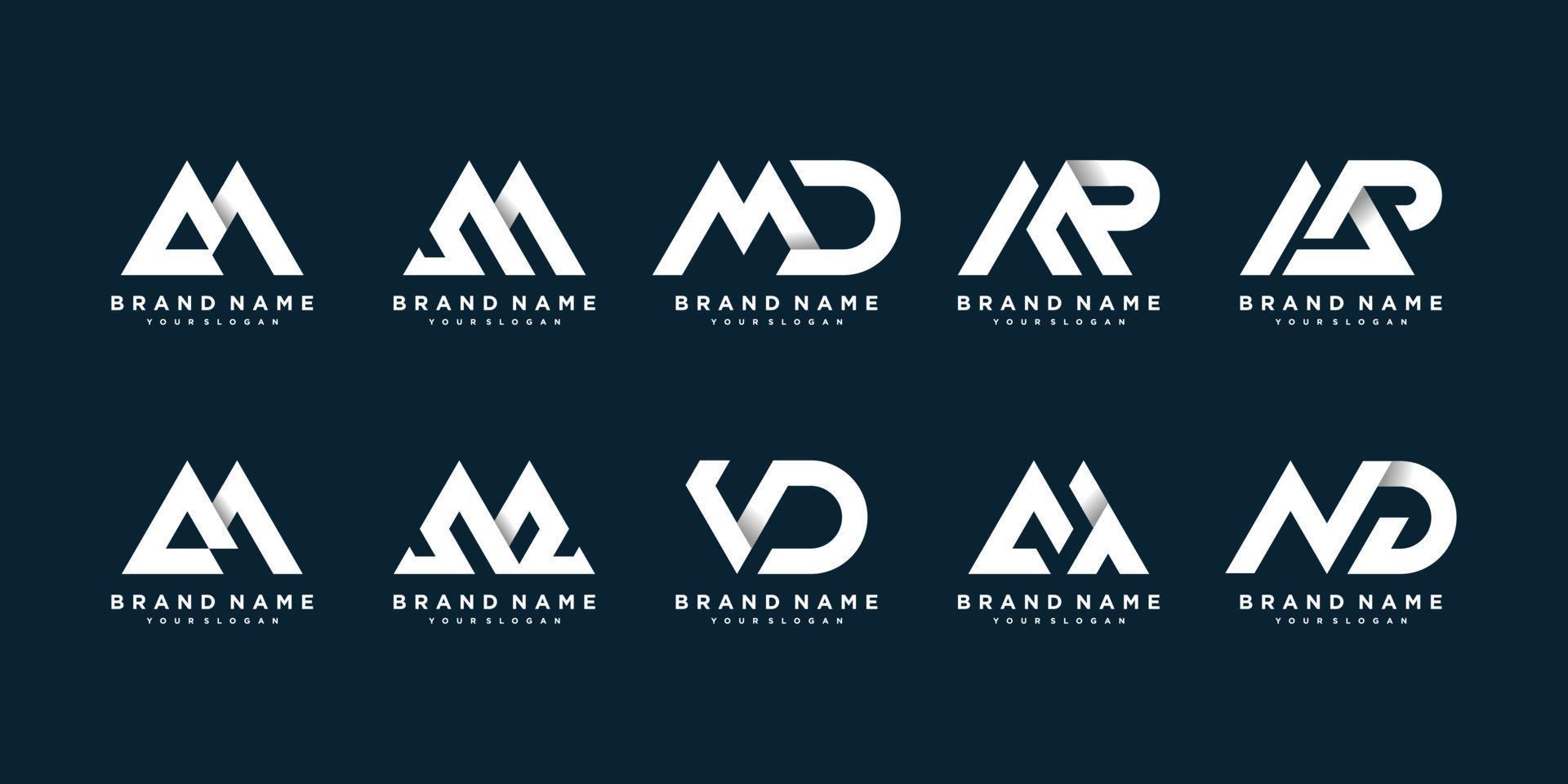 Brief-Logo-Sammlung mit mutigem und modernem Konzept für Firmenmarke, Vorlage, Premium-Vektor vektor