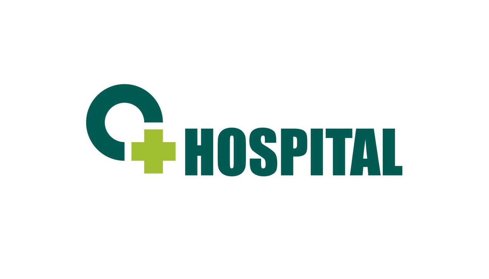 bokstaven o plus sjukhusets vårdcentrals logotyp, klinikens logotyp, sjukvårdens logotyp vektor
