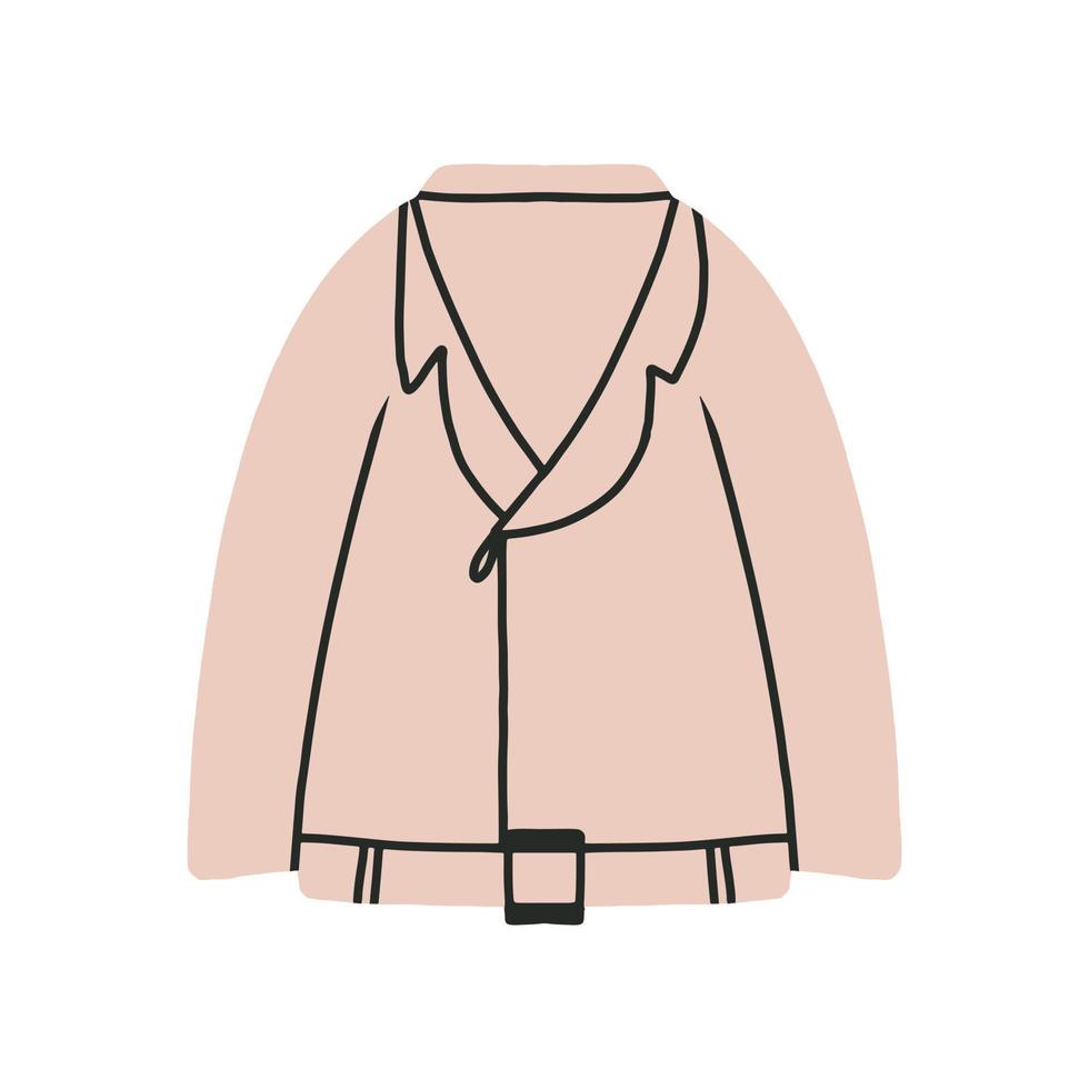 Frühlingsjacke für Damen. Herbst Damenjacke. Oberbekleidung für Damen. vektorillustration im handgezeichneten stil. Damen Lederjacke. vektor