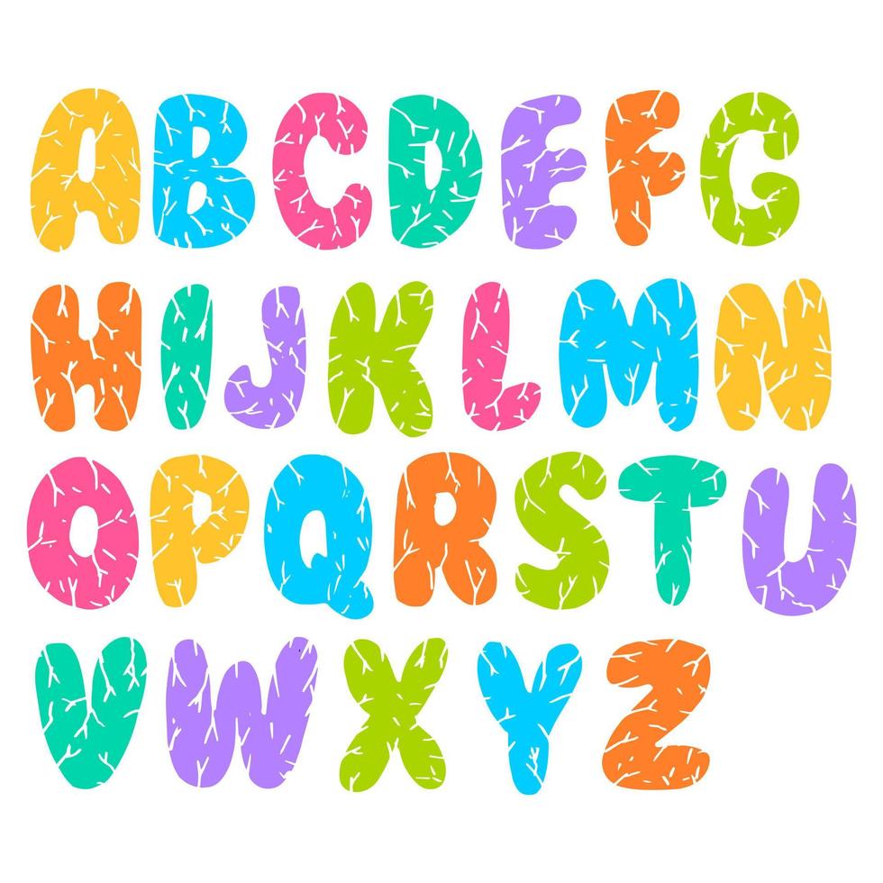 handgezeichnete doodle lustige schriftart. Satz von Skizze niedlichen Alphabet. vektorillustration für zeitschriften, drucke, webplakate, handgezeichnete typografie usw. vektor