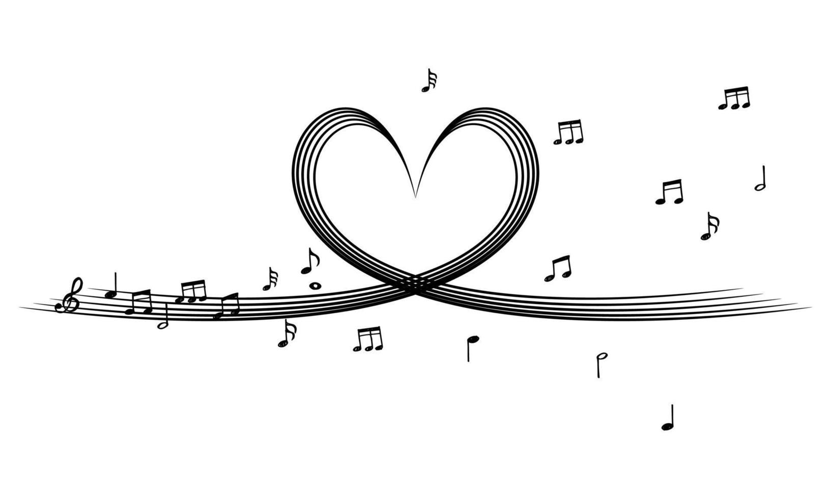 doodle musik anteckningar mönster bakgrund. abstrakt musikal på vit bakgrund. vektor