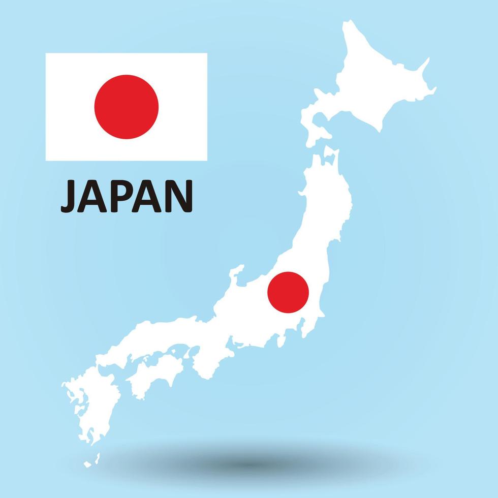 Japan karta och flagga bakgrund vektor