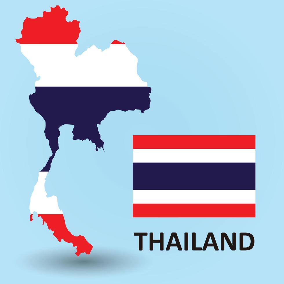 thailand karta och flagga bakgrund vektor