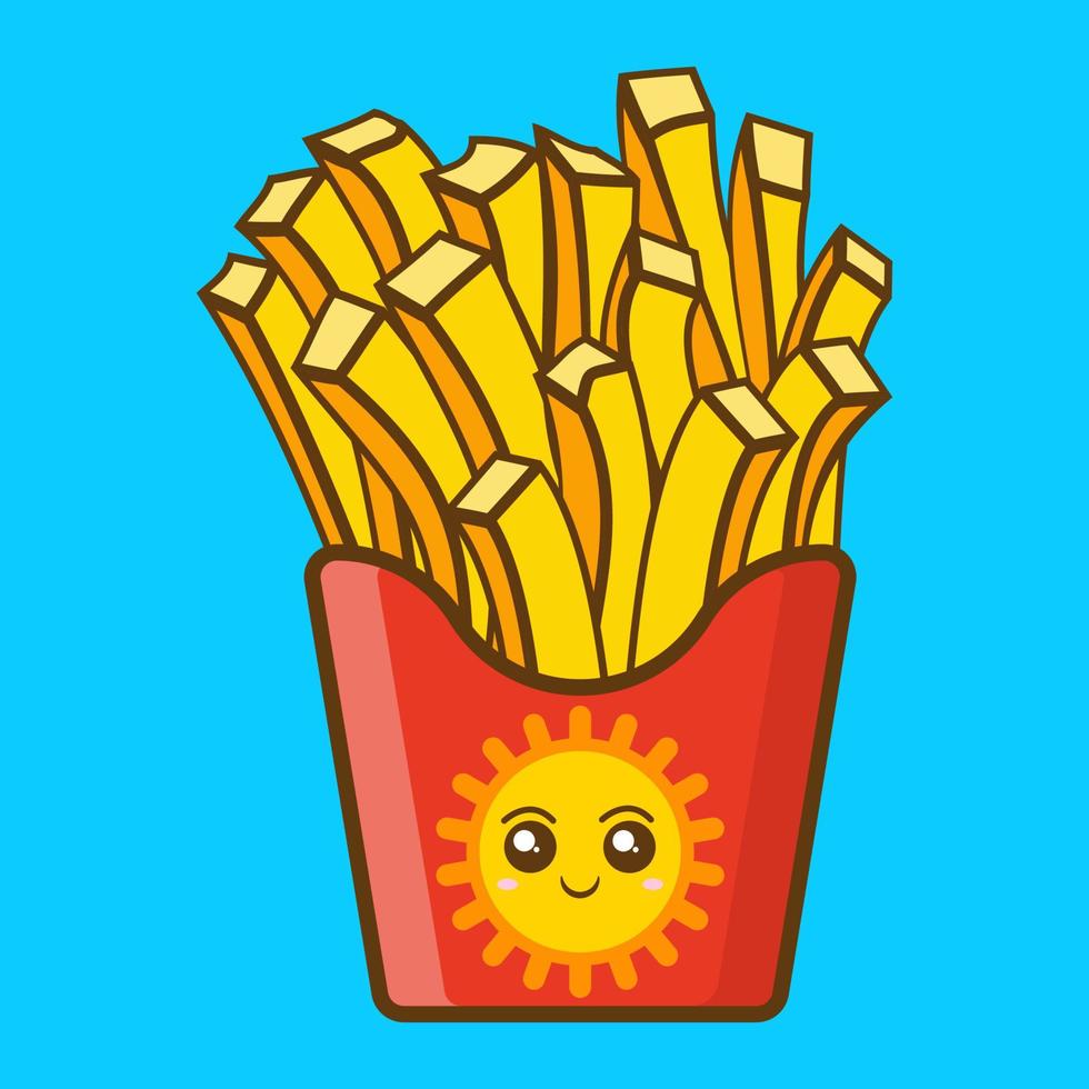 pommes frites kartoffelstäbchen pommes frites vektorillustration vektor