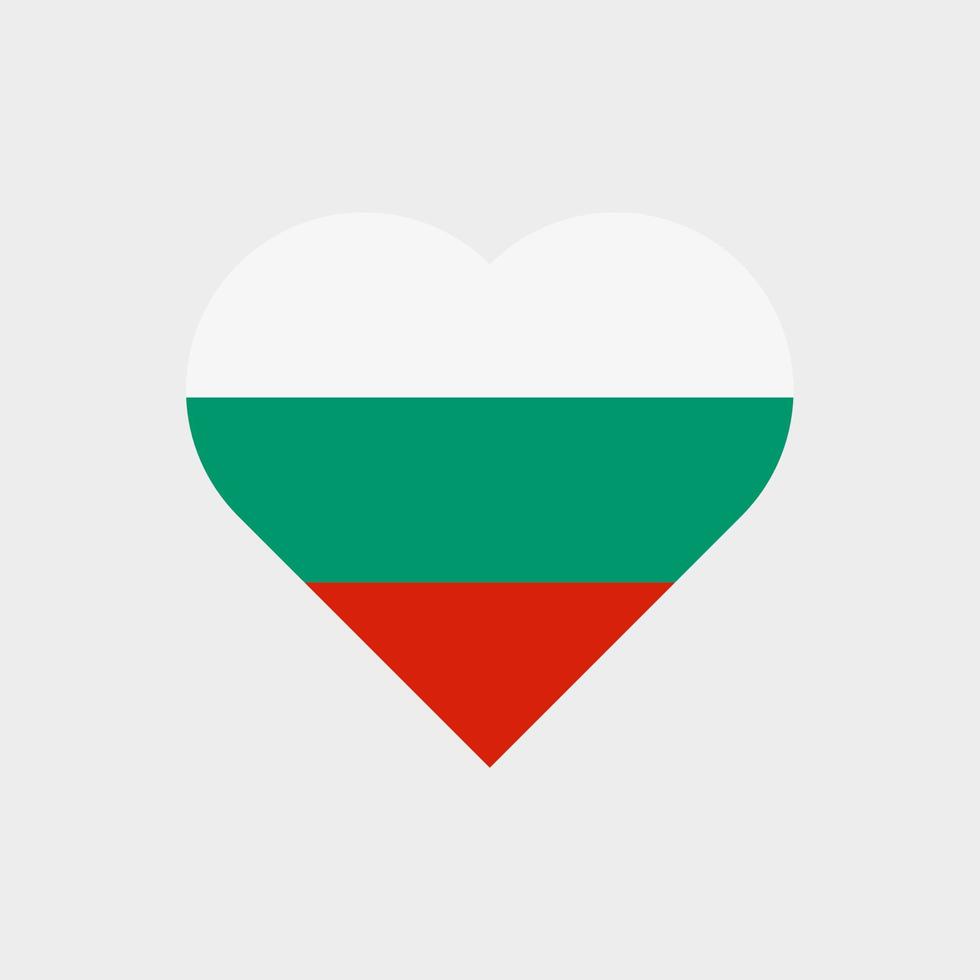 Bulgariens flagga i en hjärtform. bulgariska flaggan vektor ikon isolerad på vit bakgrund