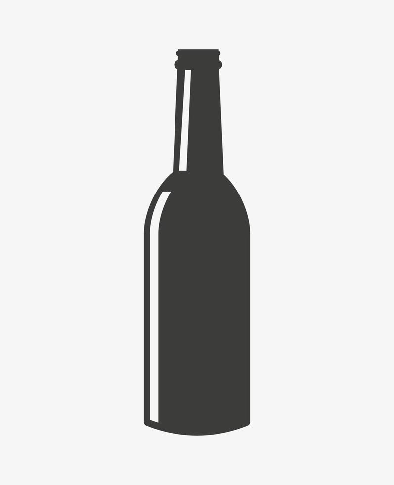 Weinflaschensymbol isoliert auf weißem Hintergrund. Vektor-Illustration vektor