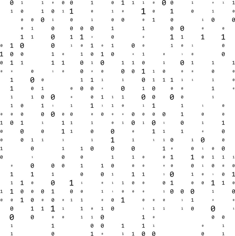 binärcode null eins matrix weißer hintergrund. technologieverbindung digitale daten abstrakter hintergrund. vektor