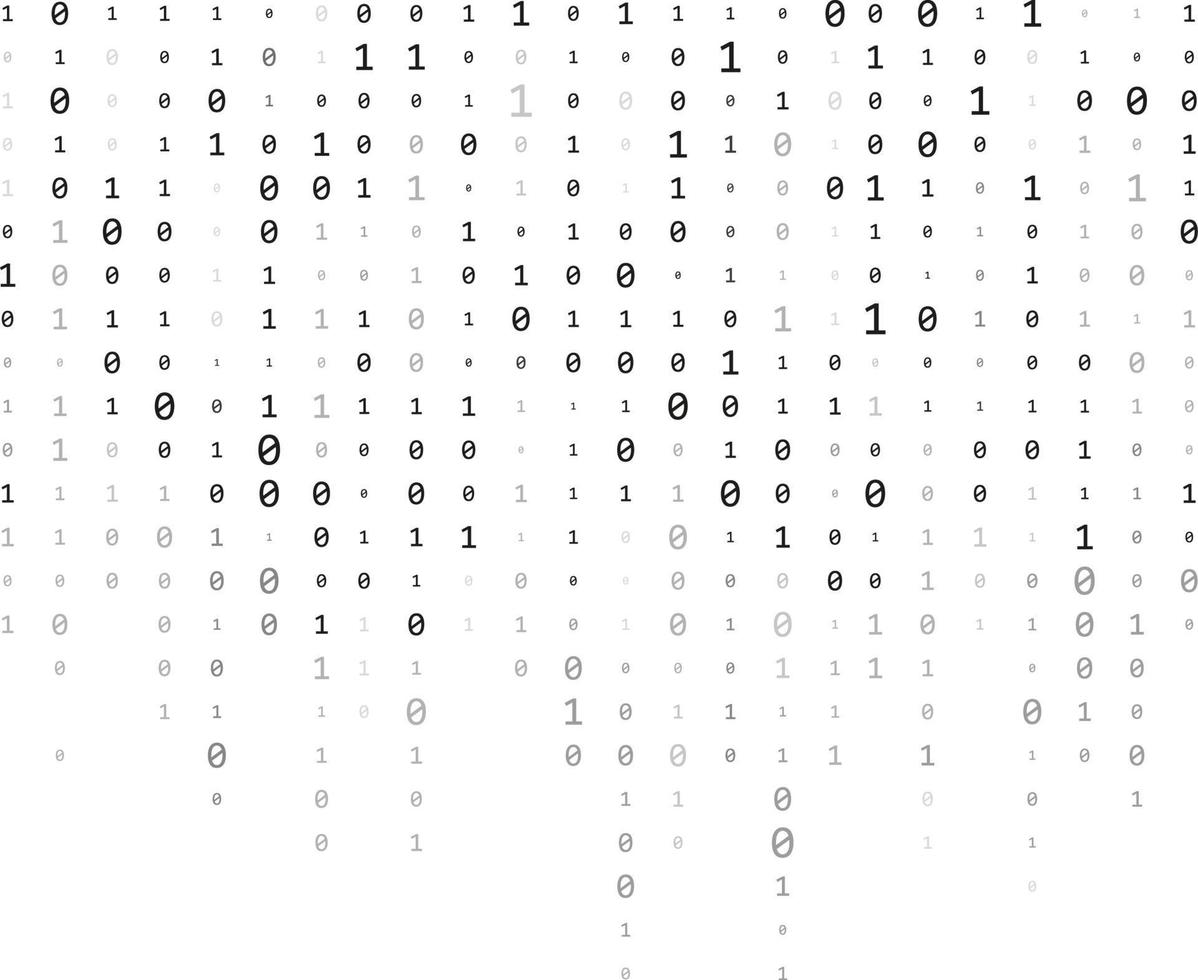 binärcode null eins matrix weißer hintergrund. technologieverbindung digitale daten abstrakter hintergrund. vektor