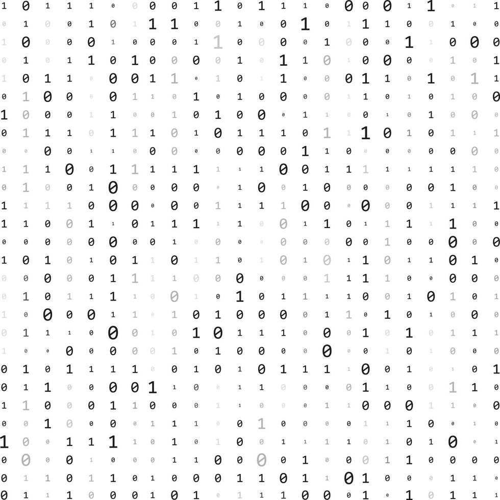 binärcode null eins matrix weißer hintergrund. technologieverbindung digitale daten abstrakter hintergrund. vektor